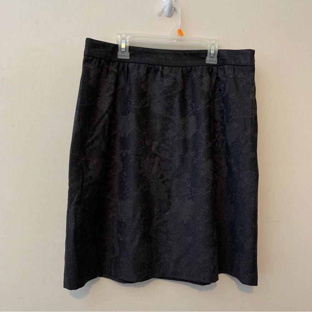Brooks Brothers Gray Patterned 100% Wool Knee Length‎ Skirt